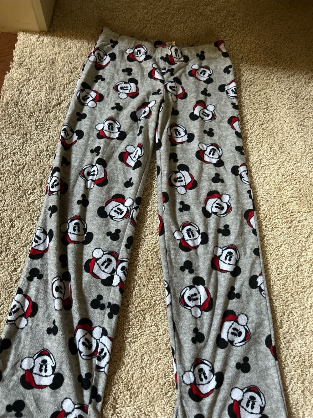 JUNIORS Disney grey Mickey Mouse Holiday Pajama Pants